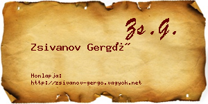 Zsivanov Gergő névjegykártya