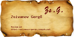 Zsivanov Gergő névjegykártya