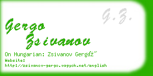 gergo zsivanov business card